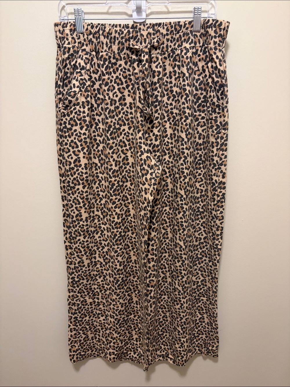 Sienna Sky Tan and Black Leopard Wide-Leg Pants